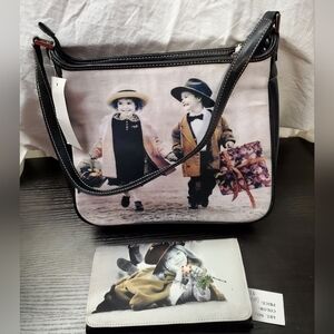 2pc Pair Printed Shoulder Bag and Wallet